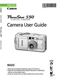 Canon PowerShot S50 manual. Camera Instructions.